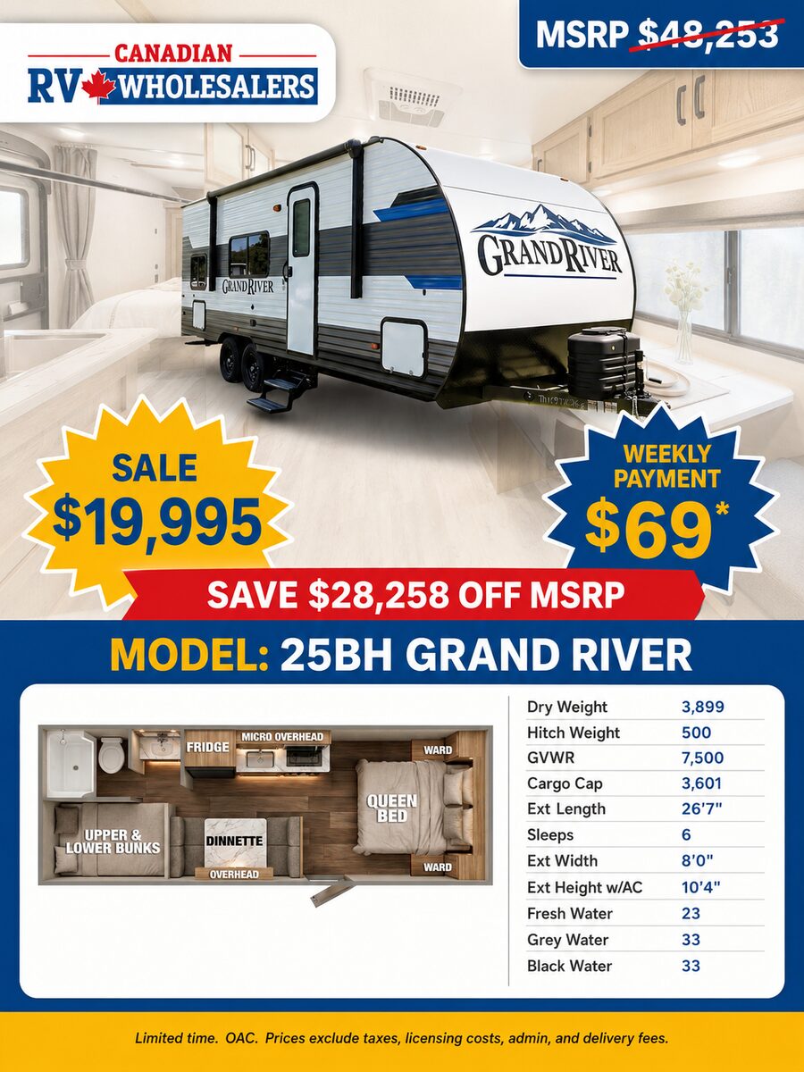 Canadian RV Wholesalers sale sheet with wholesale pricing