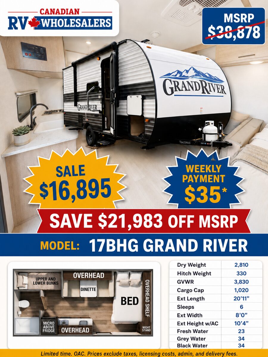 Canadian RV Wholesalers sale sheet with wholesale pricing