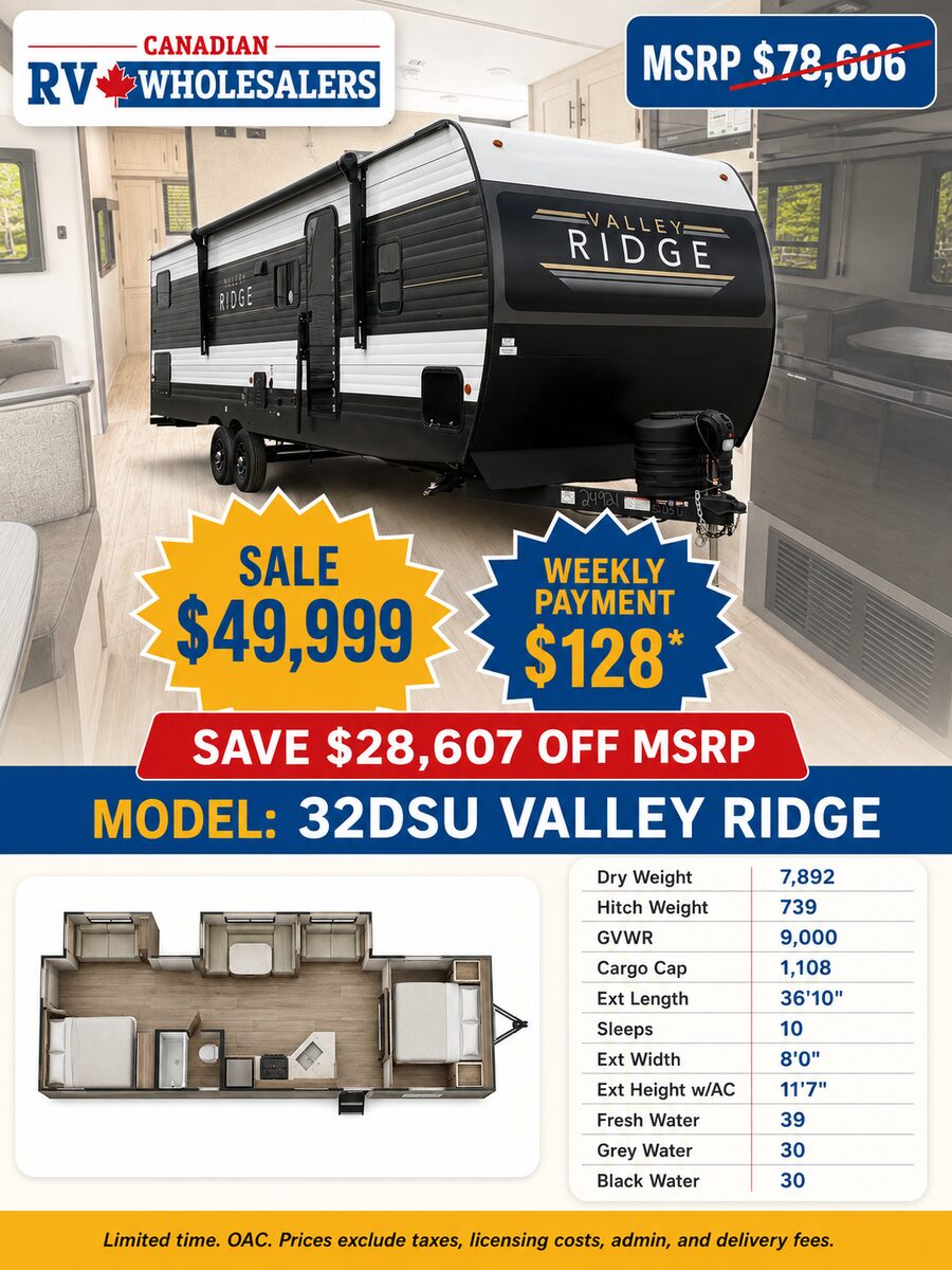 Canadian RV Wholesalers sale sheet with wholesale pricing