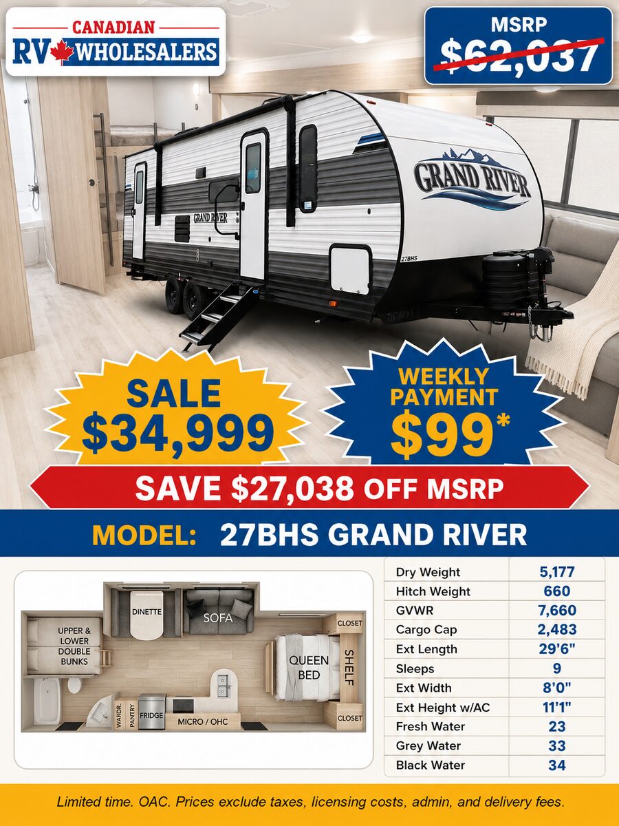 Canadian RV Wholesalers sale sheet with wholesale pricing