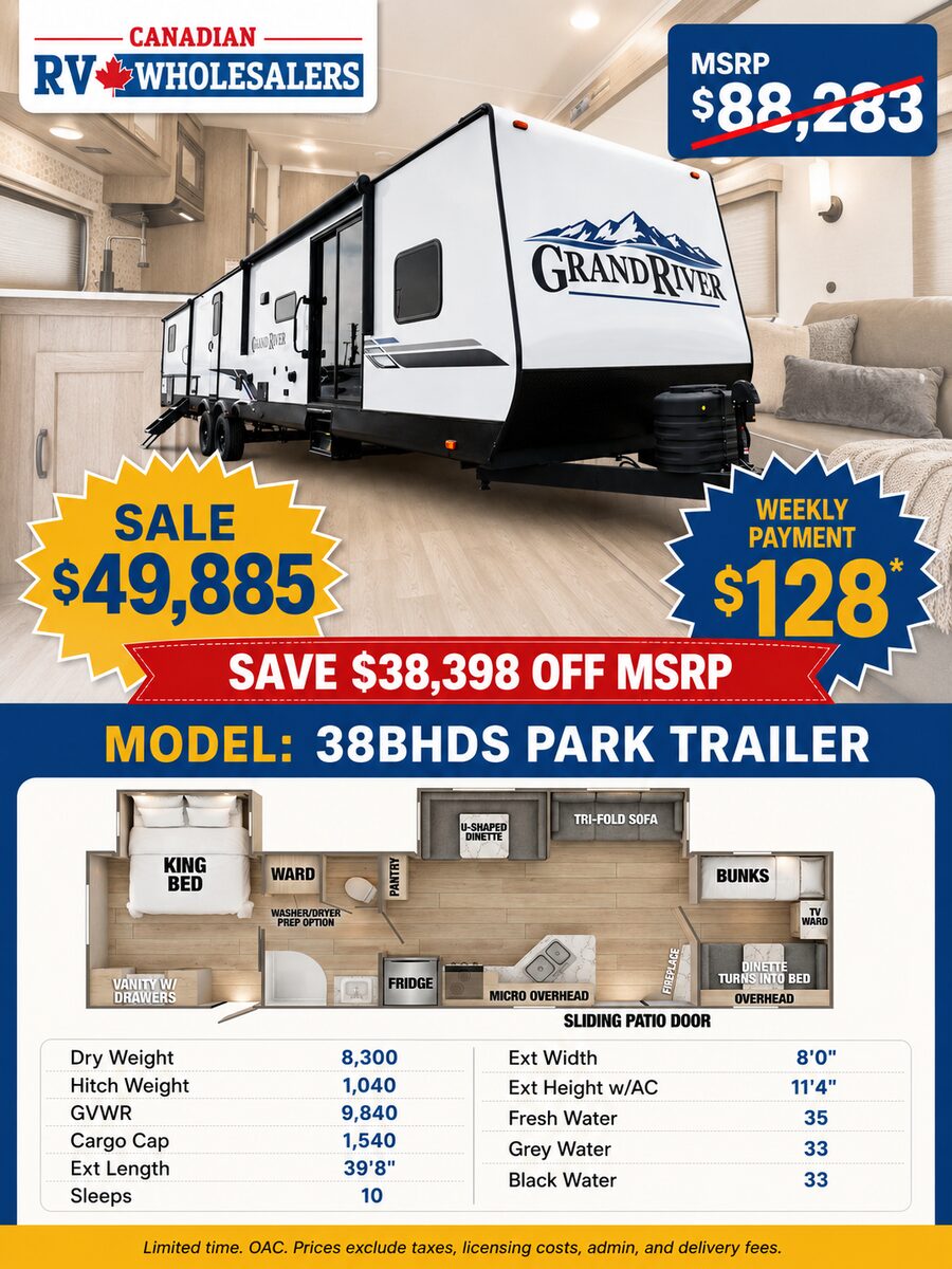 Canadian RV Wholesalers sale sheet with wholesale pricing